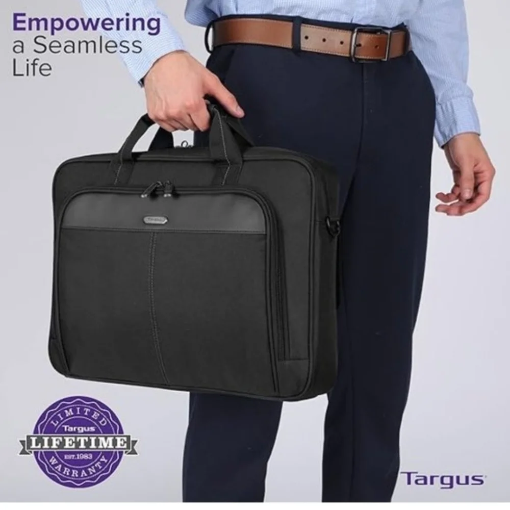 TARGUS NEW Classic Slim Briefcase Messenger Padded‎ Laptop Bag 15